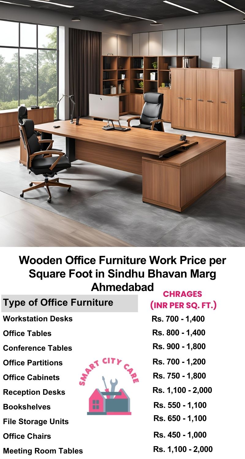 Wooden Office Furniture Work cost per Square Foot in Sindhu Bhavan Marg,Ahmedabad