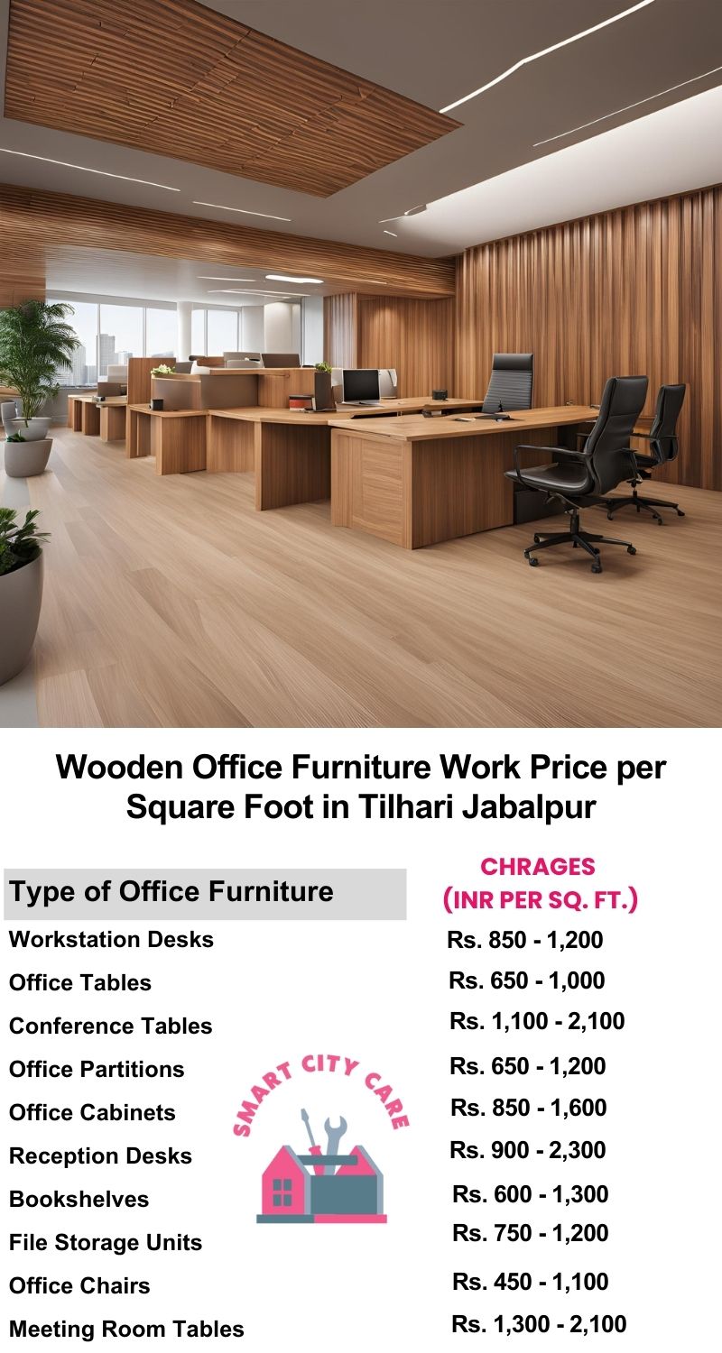 Wooden Office Furniture Work cost per Square Foot in Tilhari,Jabalpur